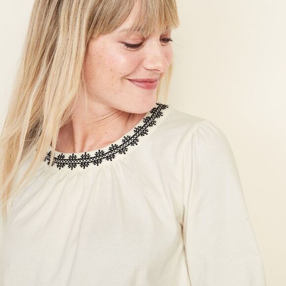 Old Navy Embroidered Neck Jersey Shirt - Picture 3 of 4